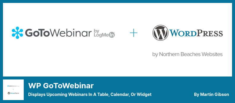 Plugin WP GoToWebinar - Visualizza i prossimi webinar in una tabella, un calendario o un widget