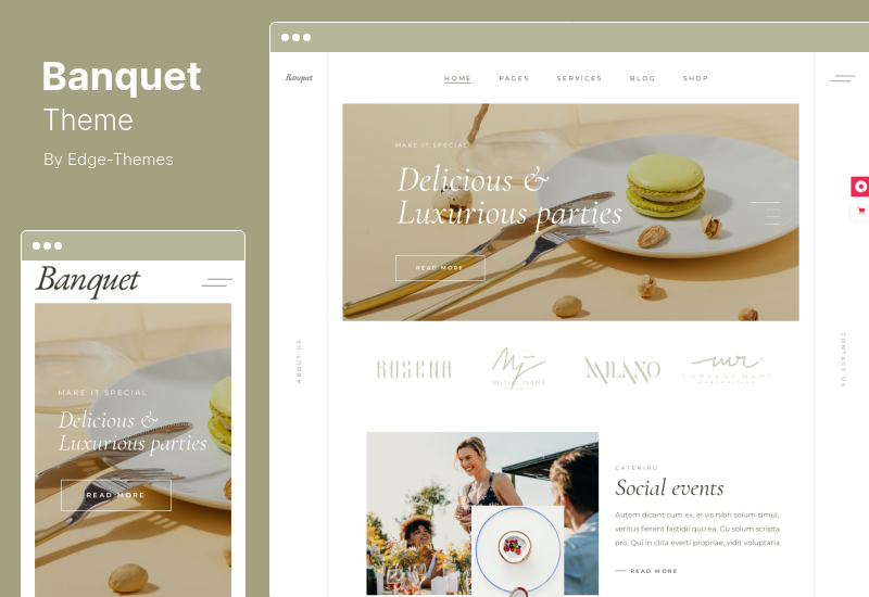 ธีมงานเลี้ยง - การจัดเลี้ยงและการวางแผนกิจกรรม WordPress Theme