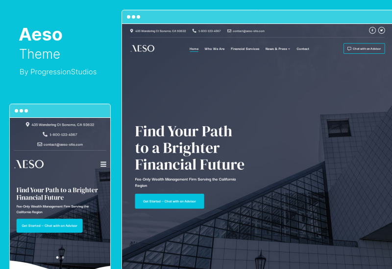 Aeso テーマ - Financial Advisor WordPress テーマ