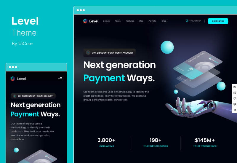 Tema Level - Teknologi Finansial & Tema WordPress Crypto