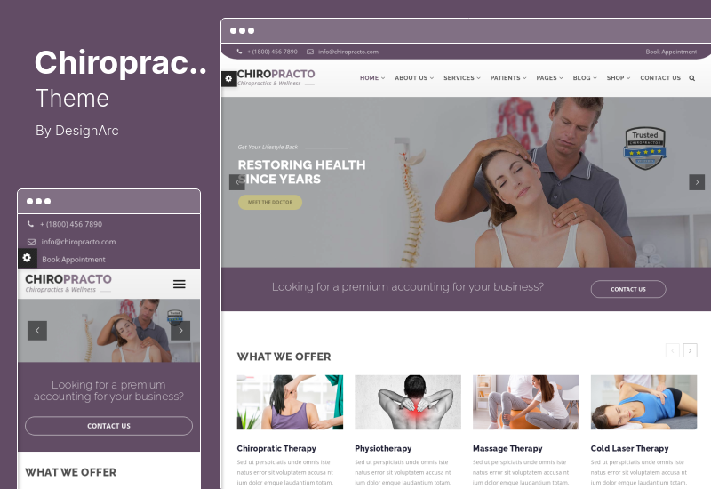 ธีม Chiroprato - ธีม WordPress กายภาพบำบัด