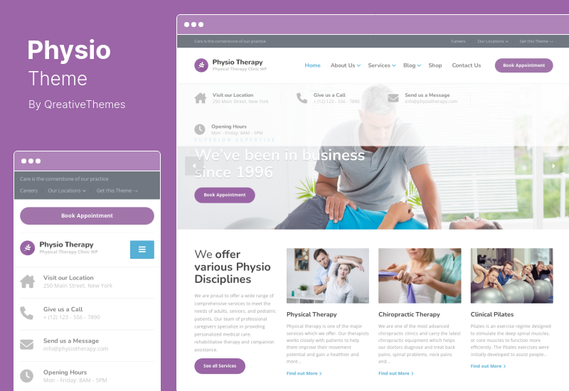 Tema Physio - Tema WordPress per terapia fisica e clinica medica