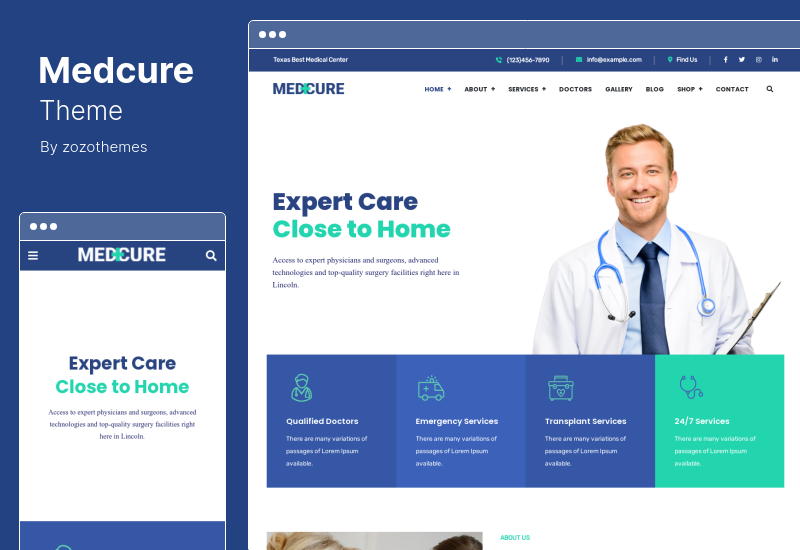 Tema Medcure - Tema WordPress per la salute e l'assistenza medica