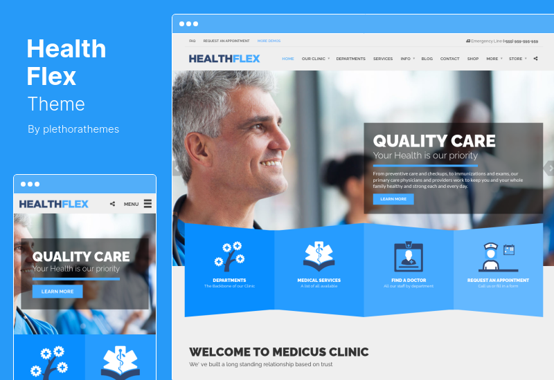 ธีม HealthFlex - Doctor Medical Clinic & Health WordPress Theme