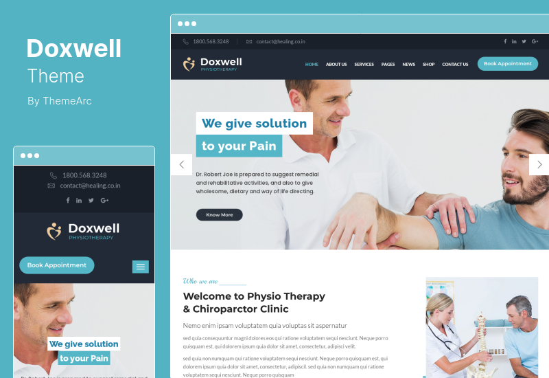 Tema Doxwell - Tema WordPress pentru terapie fizică