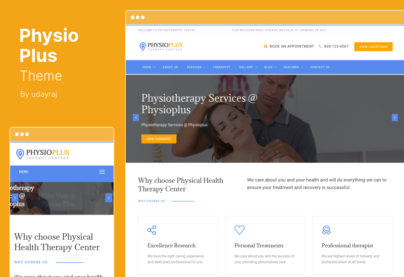 Physio Plus Theme - กายภาพบำบัด กายภาพบำบัด WordPress Theme