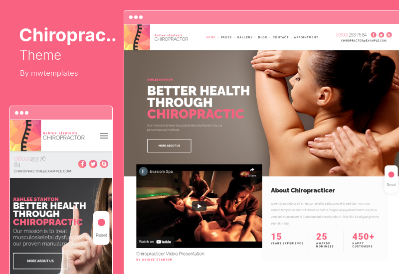 Chiropractor Theme - การบำบัดและการฟื้นฟูสมรรถภาพ WordPress Theme