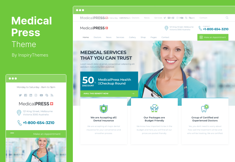 ธีม MedicalPress - ธีม WordPress สุขภาพ