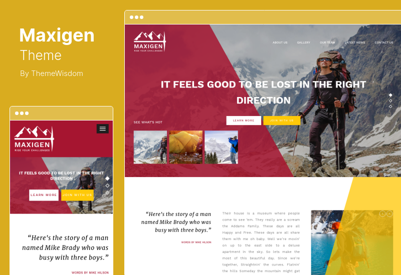 Tema Maxigen - Tema WordPress Hiking & Outdoor