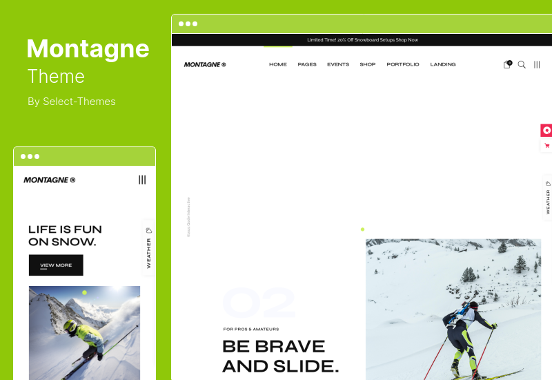 Montagne Theme - Wintersport & Skigebiet WordPress Theme