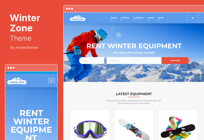 WinterZone Theme — тема WordPress для лыж и зимних видов спорта