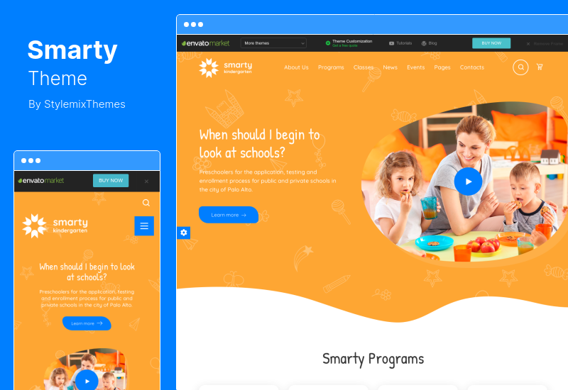 Smarty Theme - Тема WordPress для школьного детского сада