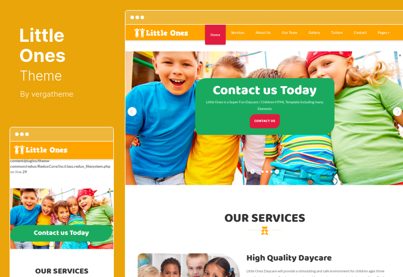 Little Ones テーマ - One Page Children Daycare WordPress テーマ