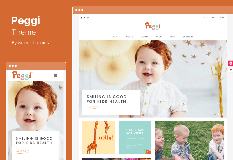 Peggi Theme - Tema de WordPress multipropósito para niños