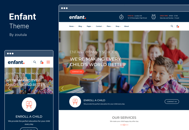 Enfant Theme - Tema de WordPress para escuela de jardín de infantes