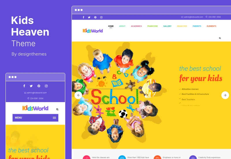 Tema Kids Heaven - Tema WordPress de Educação Infantil