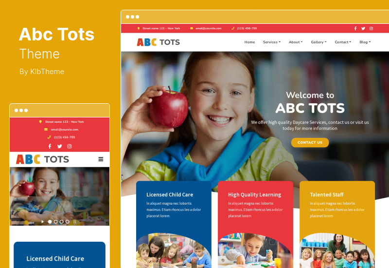 Tema Abc Tots - Tema WordPress para jardim de infância