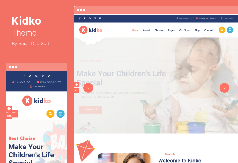 Thème Kidko - Thème WordPress pour les soins de bébé de la maternelle