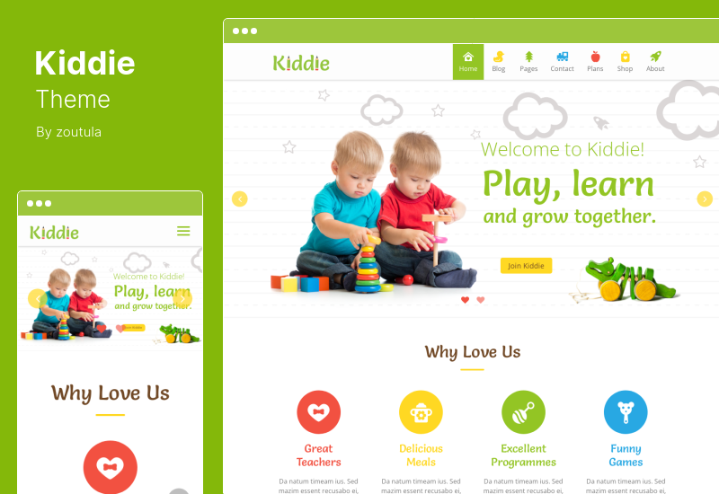 Kiddie Theme - Тема WordPress для детского сада