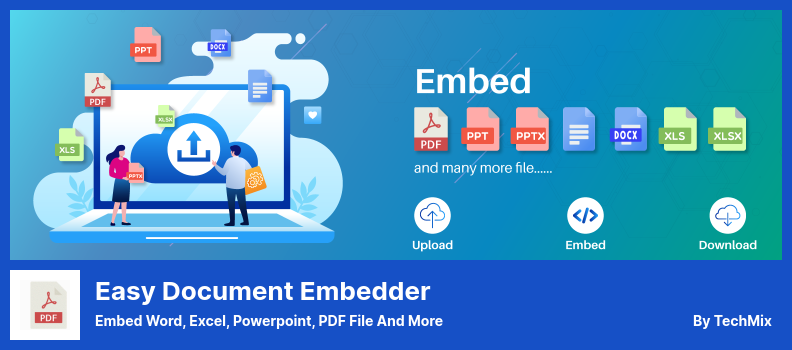 Complemento Easy Document Embedder: incruste Word, Excel, Powerpoint, archivos PDF y más