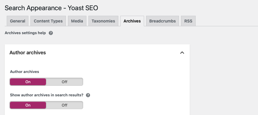 Deaktivieren von Autorenarchiven mit Yoast