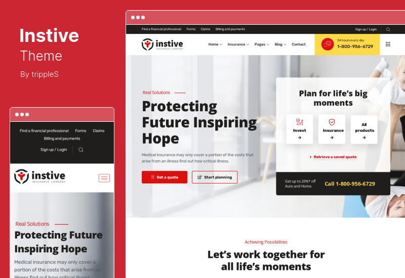 Instive Theme - Sigorta WordPress Teması