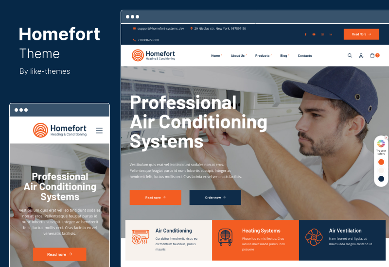 Homefort-Thema - Klimaanlage & Heizung WordPress-Theme