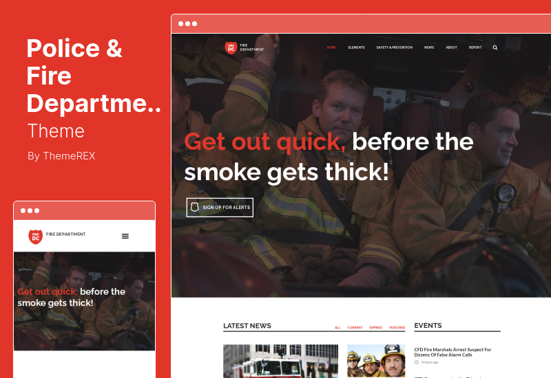 警察和消防部門主題 - 警察和消防部門和安全業務 WordPress 主題