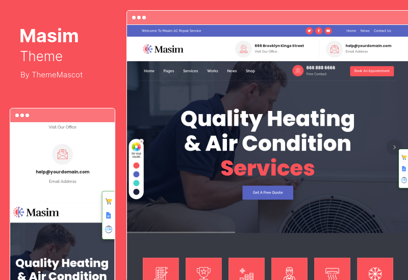 Masim 主题 - 空调和维修 WordPress 主题