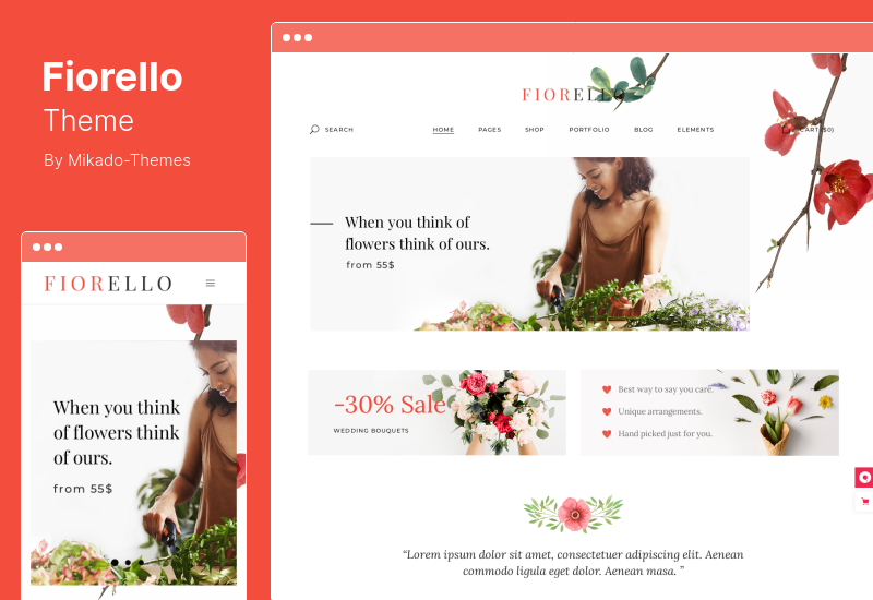 Thème Fiorello - Thème WordPress pour fleuriste et fleuriste