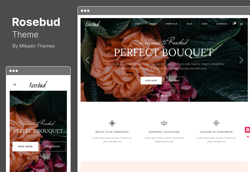 Tema Rosebud - Floricultura e Tema WordPress Florista