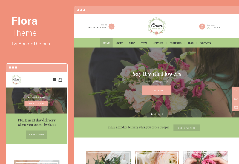 Tema Flora - Tema WordPress para Boutique de Flores e Florista