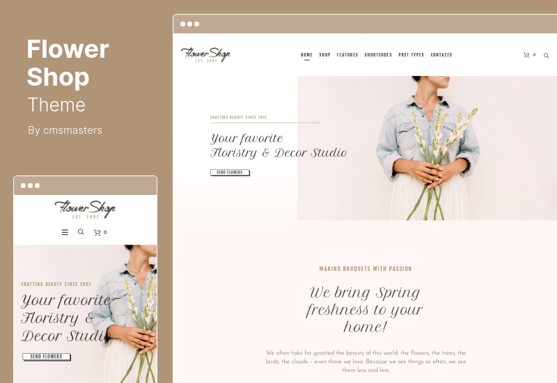 Flower Shop Theme - Dekorationsgeschäft und floristisches WordPress-Theme