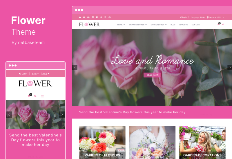 Blumen-Thema - Kreatives Blumen-Woocommerce-WordPress-Thema