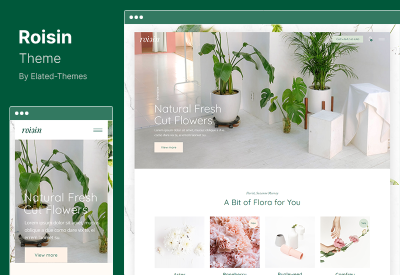 Tema Roisin - Tema WordPress para floricultura e floricultura