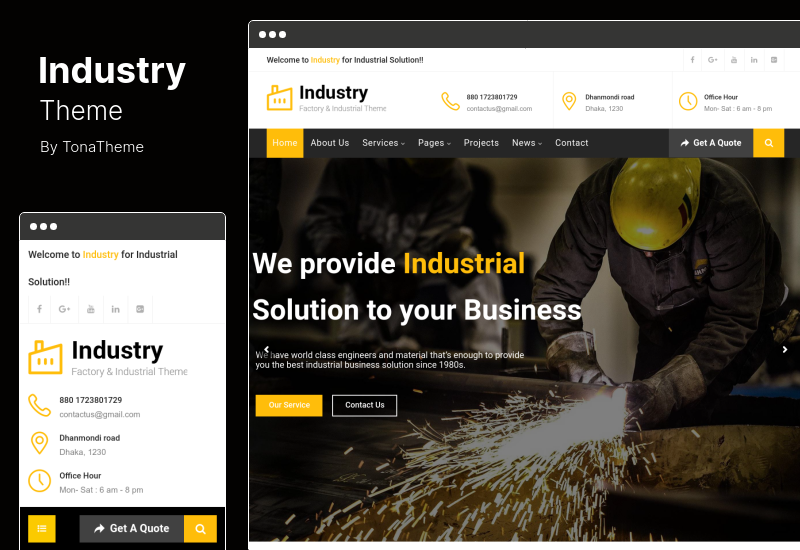 Tema industriei - Temă WordPress pentru afaceri din fabrică