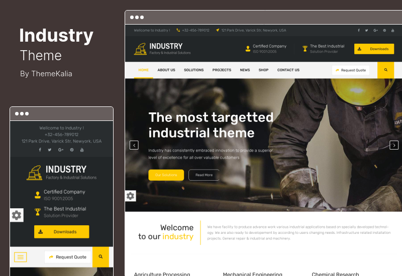 Thème de l'industrie - Thème WordPress pour les entreprises industrielles d'usine