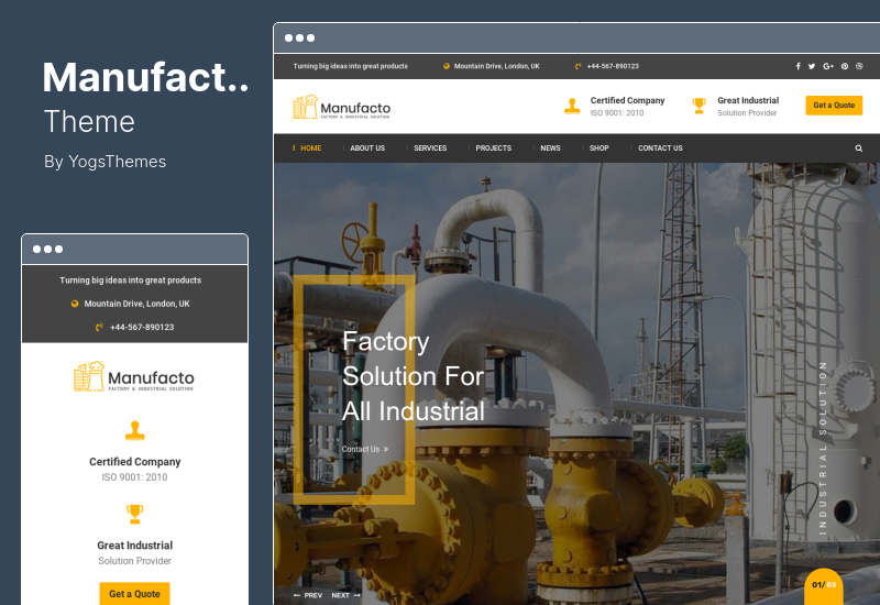 Tema Manufacto - Tema WordPress din fabrică