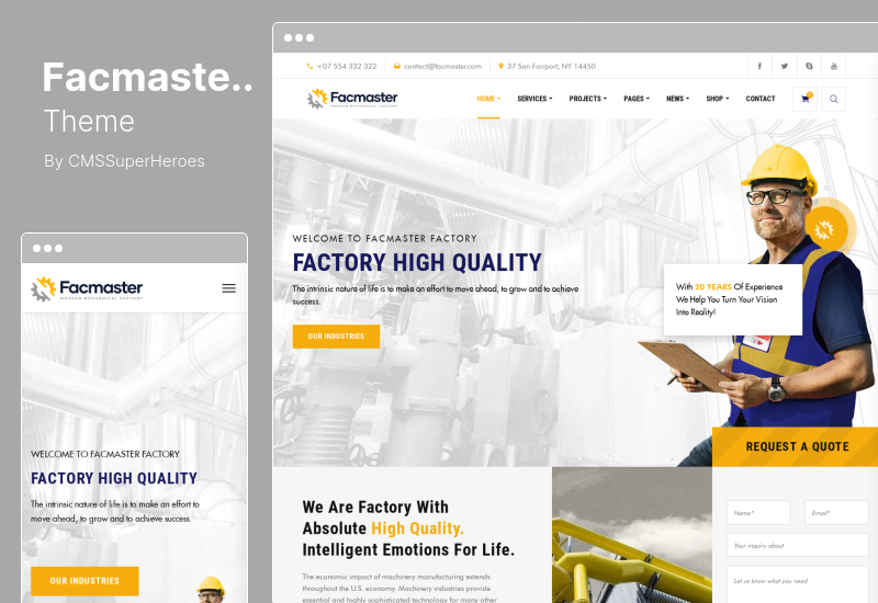 Tema Facmaster - Tema WordPress industrială din fabrică