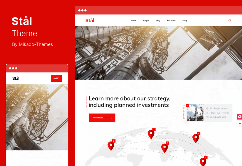 Tema Stal - Tema WordPress pentru industrie