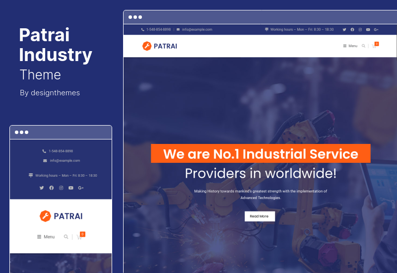 Patrai Industry Teması - Endüstriyel WordPress Teması