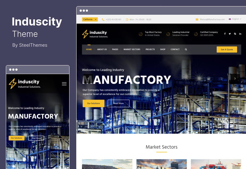 Tema Induscity - Tema WordPress pentru fabricarea fabricii