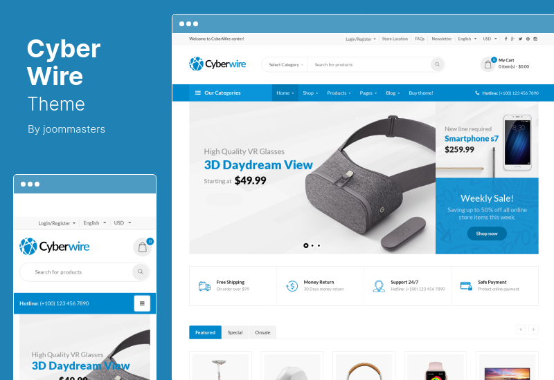 Tema CyberWire - Tema WordPress AJAX WooCommerce