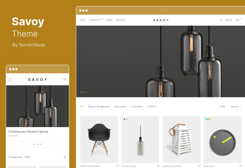 ธีม Savoy - ธีม AJAX WooCommerce ที่เรียบง่าย