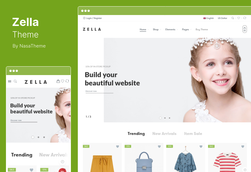 ธีม Zella - ธีม AJAX WooCommerce ที่สร้างสรรค์