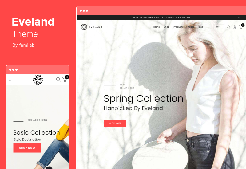 ธีม Eveland - ธีม WooCommerce ที่เปิดใช้งาน AJAX ที่ทันสมัย