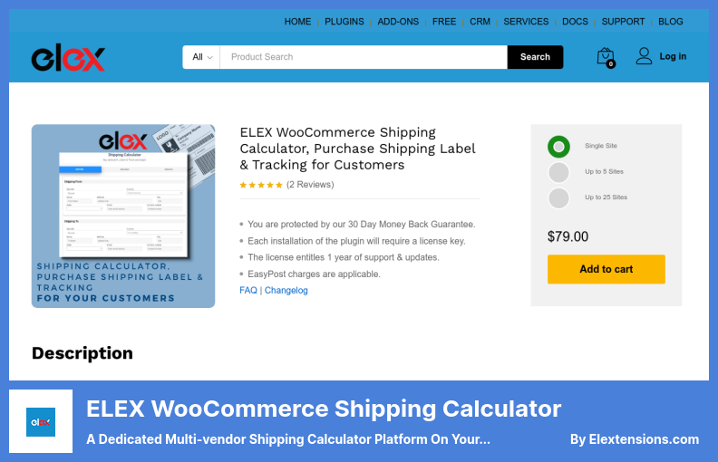 البرنامج المساعد لآلة حاسبة الشحن من ELEX WooCommerce - منصة حاسبة شحن مخصصة متعددة البائعين على موقع WooCommerce الإلكتروني الخاص بك