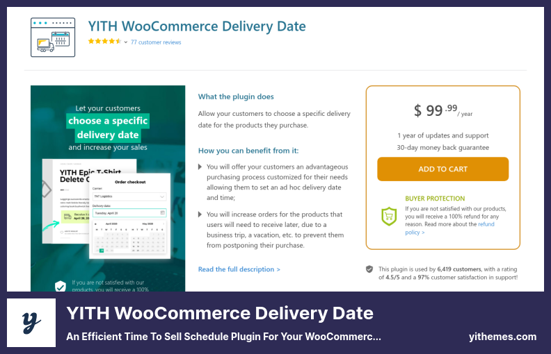 YITH WooCommerce Delivery Date Plugin - WooCommerce Web サイトの効率的な販売時間スケジュール プラグイン