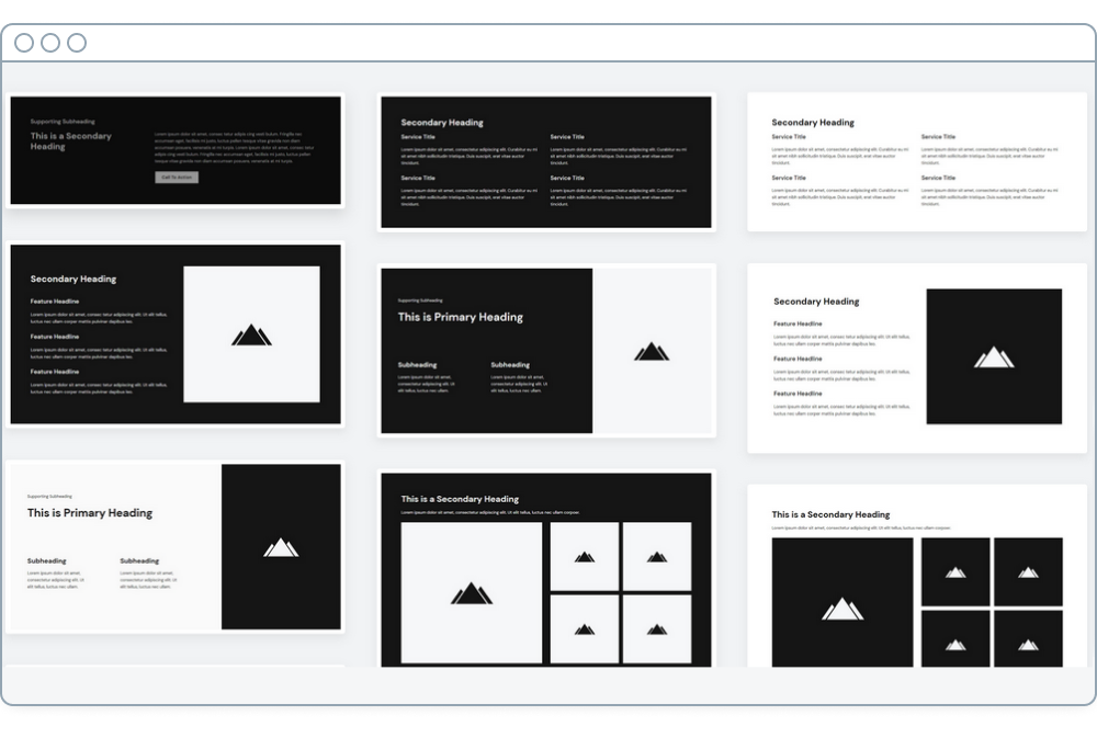 Blok wireframes dengan spektrum