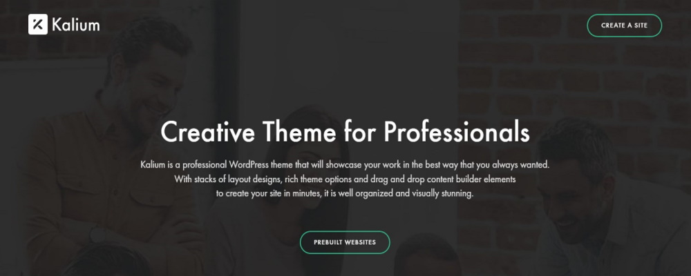 Kalium sito Web a tema WordPress home